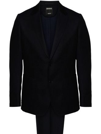 Ermenegildo Zegna single-breasted suit - men - Wool/Polyester/Cotton - 54 - Blue