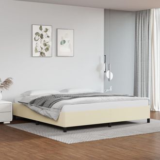 vidaXL Estructura De Cama Sin Colch&oacute;n Cuero Sint&eacute;tico Crema 200x200 Cm Vidaxl
