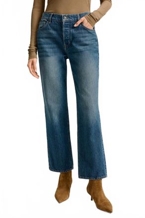 Veronica Beard Leah Mid Rise Straight Jeans In Equinox Blue