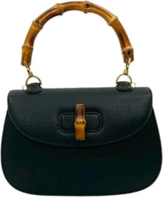 Gucci Pre-owned Handbags, female, Black, Size: ONE SIZE Pre-owned Vintage Leather Handbag