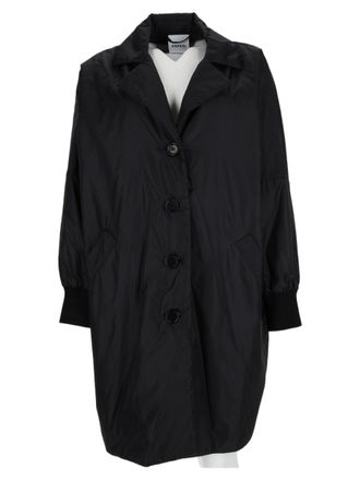 Aspesi Black Oversized Classic Collar Nylon Padded Jacket