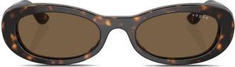 Vogue Eyewear tortoiseshell-effect oval-frame sunglasses - women - Acetate - 53 - Brown