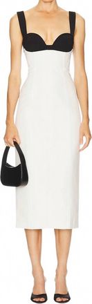 Camila Coelho Evangelina Midi Dress In Black And White