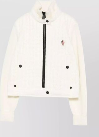 Moncler high collar knitted jacket pockets