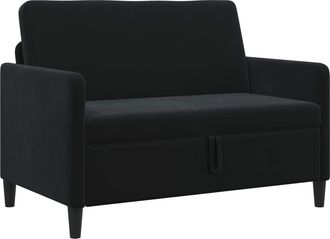 vidaXL Sof&aacute; Con Almacenamiento Negro 122 X 78 X 87 Cm Poli&eacute;ster Vidaxl