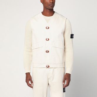 Stone Island Ivory cotton vest