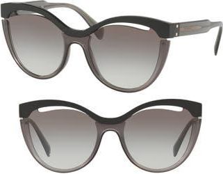 Miu Miu 55mm Cat Eye Sunglasses in Black Gradient at Nordstrom Rack