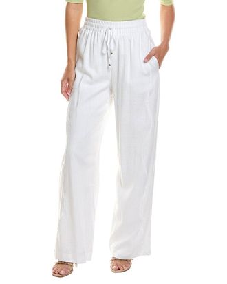 CeCe by Cynthia Steffe Cece Wavy Tapered Linen-Blend Pant