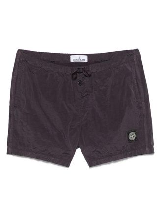 Stone Island Compass-patch swim shorts - Purple