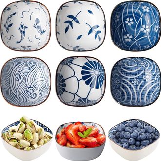 OEM Juego De 6 Cuencos De Cer&aacute;mica Para Salsa, 9,2 Cm, Peque&ntilde;os Cuencos De Cer&aacute;mica, Cuencos Para Mojar En Salsa De Soja, Sushi, Aceitunas, Tapas, Frutos 