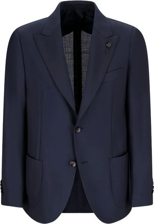 Lardini Giacca monopetto con applicazione - Blu