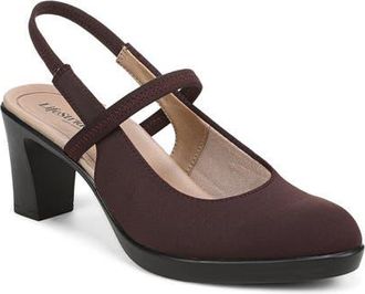 Life Stride Evoke Slingback Mary Jane Platform Pump in Chocolate Plum at Nordstrom, Size 9.5