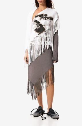 Desigual x Masha Popova Long Sleeve Asymmetric Dress in Black at Nordstrom, Size X-Large