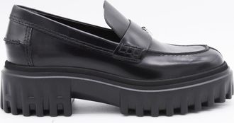 Hogan Black Leather Loafers