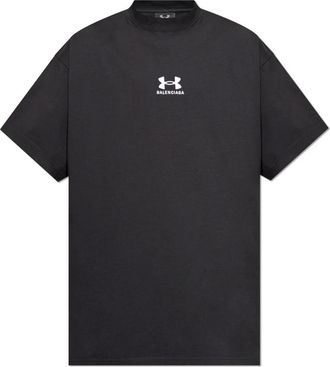 Balenciaga T-shirt met Geborduurd Logo - Heren - T-shirts - Zwart - S - Katoen - Tops