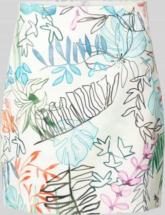 Marc Cain Minirock mit Label-Detail in Ecru, Gr&ouml;&szlig;e 34