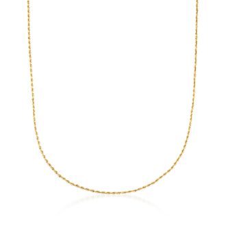 Ross-Simons 2mm 14kt Yellow Gold Rope-Chain Necklace