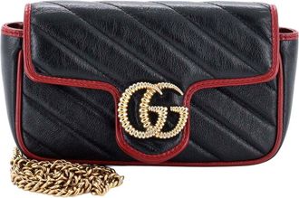 Gucci Gg Marmont Flap Bag Diagonal Quilted Super Mini (Authentic Pre-Loved)