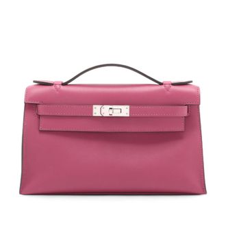 Herm&egrave;s Rose Pourpre Kelly Pochette 22