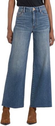 Kut from the Kloth Meg Fab Ab High Waist Raw Hem Ankle Wide Leg Jeans in Milestone at Nordstrom Rack, Size 2P