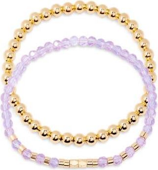 Brook & York Makenna Set of 2 Birthstone Beaded Stretch Bracelets in Gold at Nordstrom Rack
