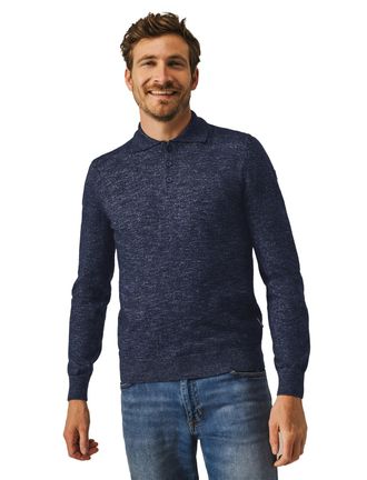 State of Art pullover polo lange mouw State of Art donkerblauw