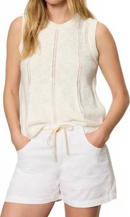 Sanctuary Easy Pointelle Shell Top In Chalk