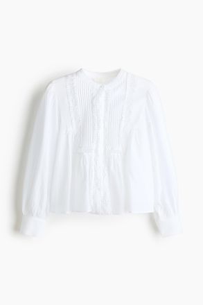 H&M Bluse mit Biesen - Weiss