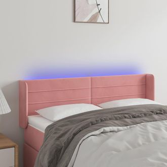 vidaXL Cabecero Con Led De Terciopelo Rosa 147x16x78/88 Cm Vidaxl
