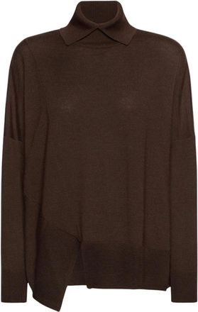 Elena Miro Maglia Dolcevita - Dames - Coltruien - Bruin - M - Truien & Vesten