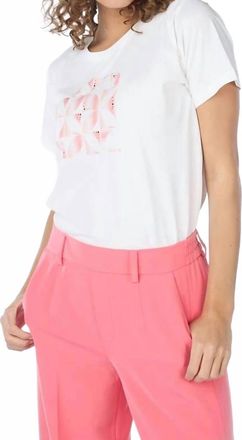 Esqualo Tama Blocks Print T-Shirt In Coral And Off White