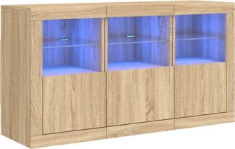 vidaXL Vidaxl - Aparador Con Luces Led Roble Sonoma 123x37x67 Cm