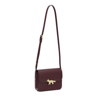 Maison Kitsun&eacute; Edie Small Crossbody Bag - Dames - Tassen - Rood - Maat: ONE Size Katoen
