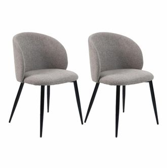 Mobili Rebecca 2 sillas acolchadas de tela gris paloma