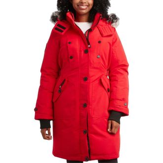 Canada Weather Gear Womens Long Winter Jacket in Red at Nordstrom, Size Large