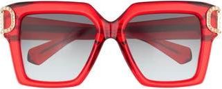 Valentino 50mm Polarized Square Sunglasses in Red Grey at Nordstrom Rack