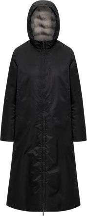 K-Way Oller Shiny Twill Fur Jacket - Dames - Parka Jassen - Zwart - S - Polyester - Jassen