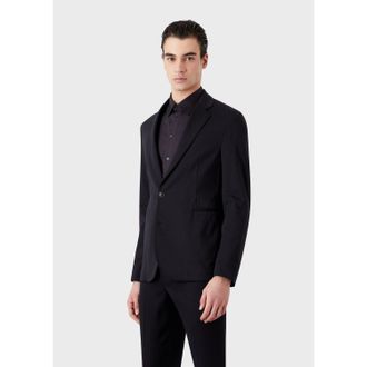 Emporio Armani Mens Blazer in Navy Polycotton - Size 44 (Chest)