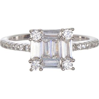 Suzy Levian Baguette CZ Ring in White at Nordstrom Rack, Size 5.5