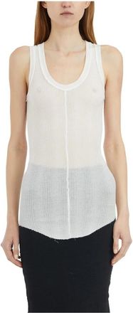 Marc Le Bihan Katoenen Tank Top - Dames - Tops zonder mouwen - Wit - S - Katoen - Tops