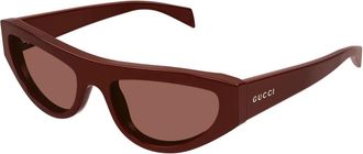Gucci Cat Eye Zonnebril - Dames - Zonnebrillen - Bruin - 55 MM - Nylon - Accessoires