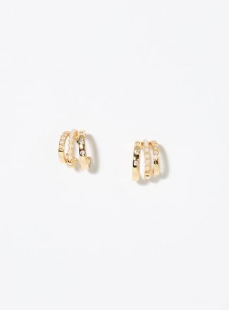 Simons Womens Small three-row half Hoop Earrings