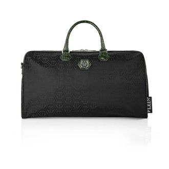 Philipp Plein Nylon Weekend Bag Monogram - Heren - Weekendtassen - Zwart - ONE Size - Nylon - Tassen