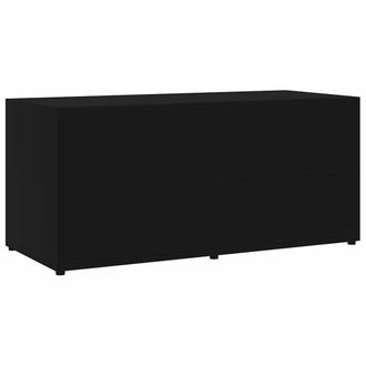 vidaXL Vidaxl - Mueble Para Tv Madera Contrachapada Negro 80x34x36 Cm