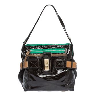 Chlo&eacute; Black Patent Leather Audra Tote
