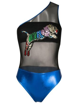 Brigitte Carnaval/Festival sequin-embellished one-shoulder swimsuit - women - Polyamide/Spandex/Elastane - PP - Black