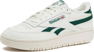 Reebok Womens Club C Double Sneaker, Chalk/Chalk/Dark Green, 6 UK