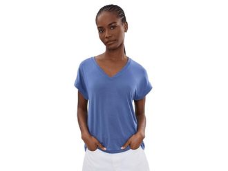 Tommy Bahama Kauai V-Neck Short Sleeve T-Shirts Womens Clothing Sanibel Blue : LG (US 12-14), Modal/Polyester/Spandex