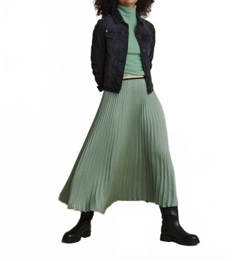 Summum Womens Plisse Skirt In Jade