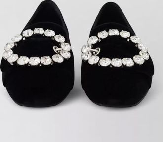 Dolce & Gabbana velvet crystal-embellished loafers